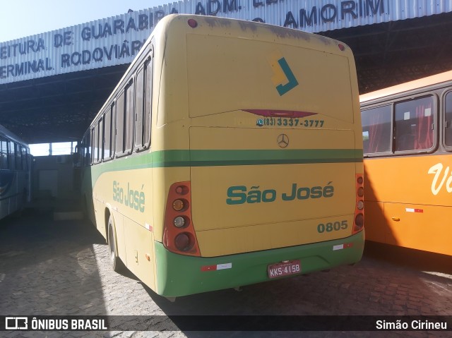 Empresa Viação São José 0805 na cidade de Guarabira, Paraíba, Brasil, por Simão Cirineu. ID da foto: 11974889.
