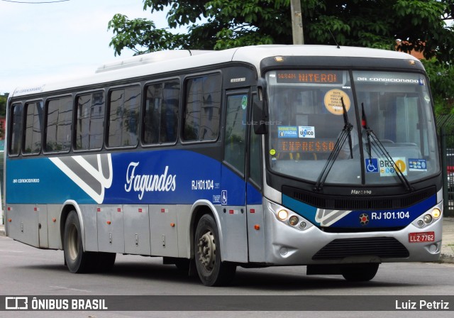 Auto Ônibus Fagundes RJ 101.104 na cidade de Niterói, Rio de Janeiro, Brasil, por Luiz Petriz. ID da foto: 11975941.