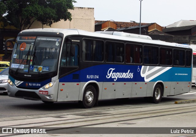 Auto Ônibus Fagundes RJ 101.014 na cidade de Rio de Janeiro, Rio de Janeiro, Brasil, por Luiz Petriz. ID da foto: 11975865.
