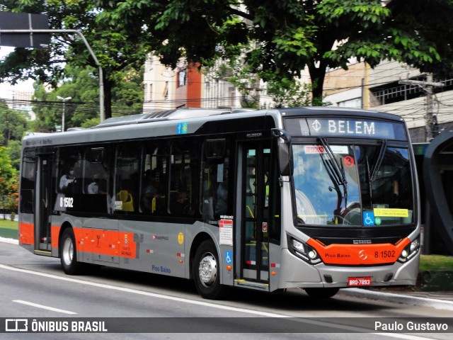 TRANSPPASS - Transporte de Passageiros 8 1502 na cidade de São Paulo, São Paulo, Brasil, por Paulo Gustavo. ID da foto: 11976373.