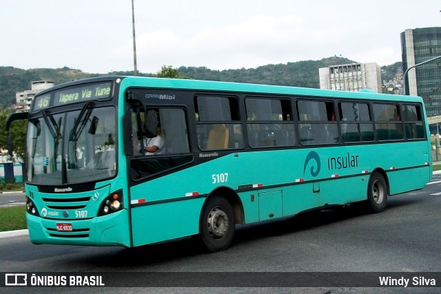 Insular Transportes Coletivos 5107 na cidade de Florianópolis, Santa Catarina, Brasil, por Windy Silva. ID da foto: 11915443.