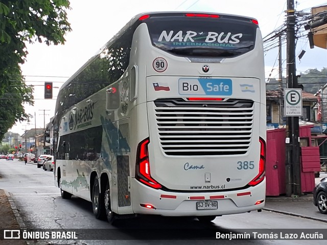 Nar-Bus Internacional 385 na cidade de Temuco, Cautín, Araucanía, Chile, por Benjamín Tomás Lazo Acuña. ID da foto: 11921410.