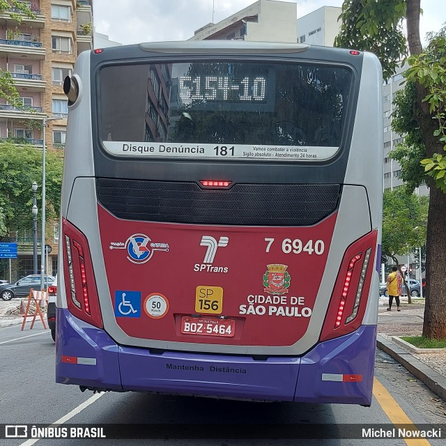 Viação Gatusa Transportes Urbanos 7 6940 na cidade de São Paulo, São Paulo, Brasil, por Michel Nowacki. ID da foto: 11920813.