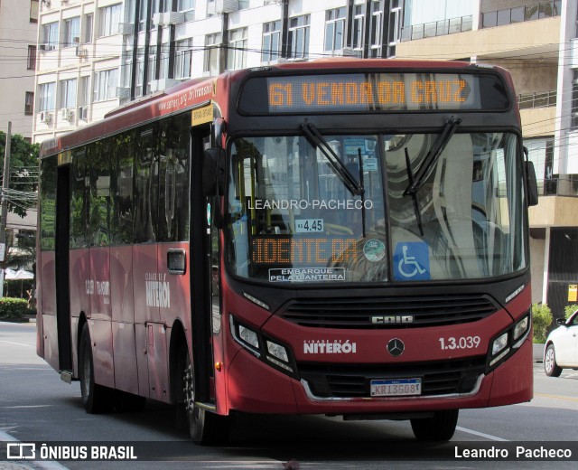Auto Ônibus Brasília 1.3.039 na cidade de Niterói, Rio de Janeiro, Brasil, por Leandro  Pacheco. ID da foto: 11925861.