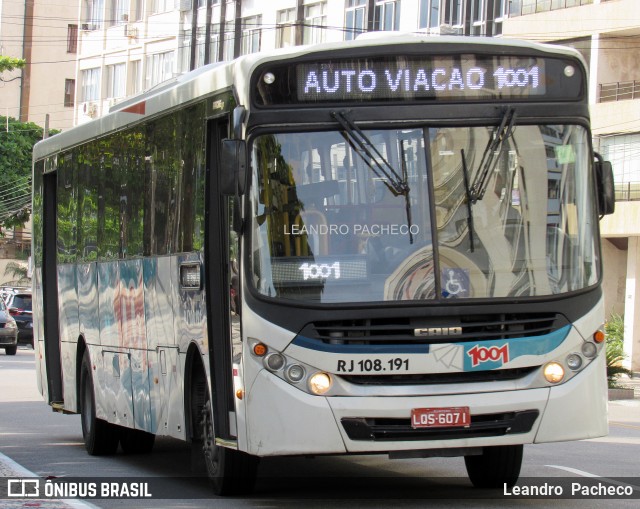 Auto Viação 1001 RJ 108.191 na cidade de Niterói, Rio de Janeiro, Brasil, por Leandro  Pacheco. ID da foto: 11925927.