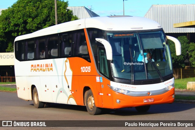 Viação Paraúna 1005 na cidade de Anápolis, Goiás, Brasil, por Paulo Henrique Pereira Borges. ID da foto: 11924895.