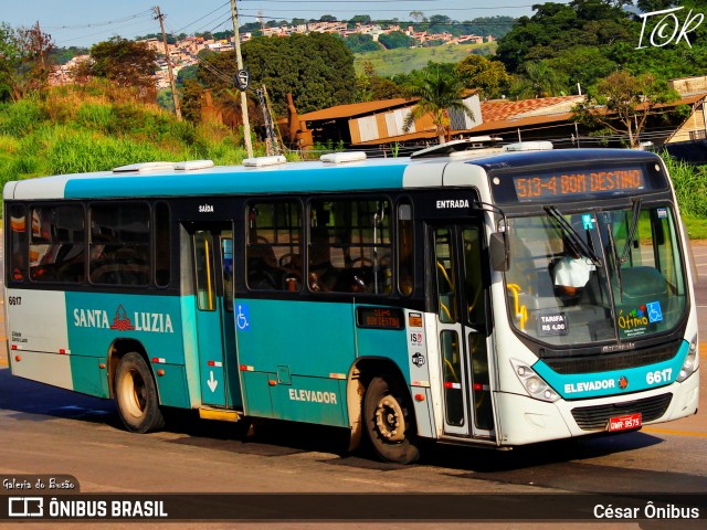 Expresso Santa Luzia 6617 na cidade de Sabará, Minas Gerais, Brasil, por César Ônibus. ID da foto: 11925658.