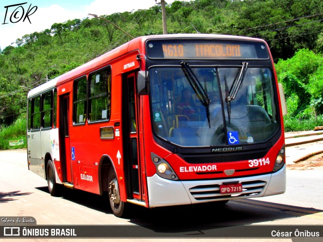 Viação Brasília 39114 na cidade de Sabará, Minas Gerais, Brasil, por César Ônibus. ID da foto: 11925668.