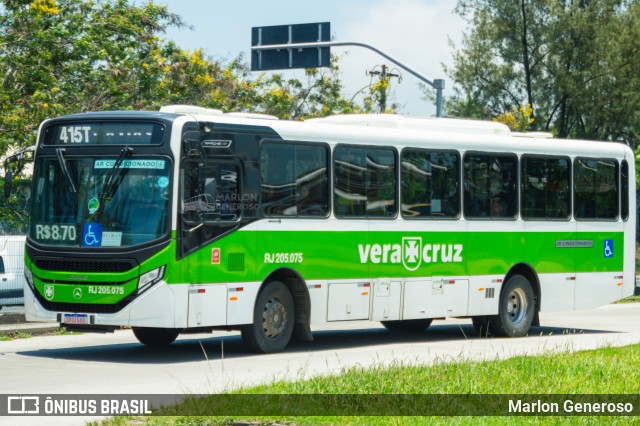 Viação Vera Cruz RJ 205.075 na cidade de Rio de Janeiro, Rio de Janeiro, Brasil, por Marlon Generoso. ID da foto: 11924804.