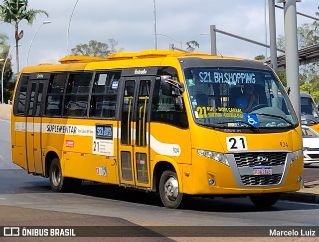 Transporte Suplementar de Belo Horizonte 924 na cidade de Belo Horizonte, Minas Gerais, Brasil, por Marcelo Luiz. ID da foto: 11925857.