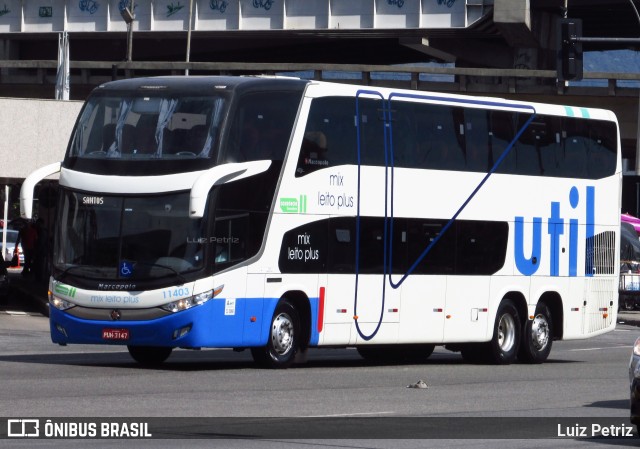 UTIL - União Transporte Interestadual de Luxo 11403 na cidade de Rio de Janeiro, Rio de Janeiro, Brasil, por Luiz Petriz. ID da foto: 11926960.
