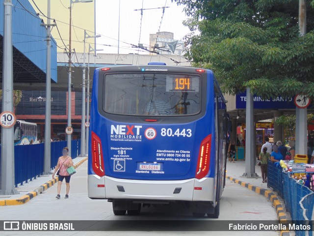 Next Mobilidade - ABC Sistema de Transporte 80.443 na cidade de Santo André, São Paulo, Brasil, por Fabrício Portella Matos. ID da foto: 11929252.