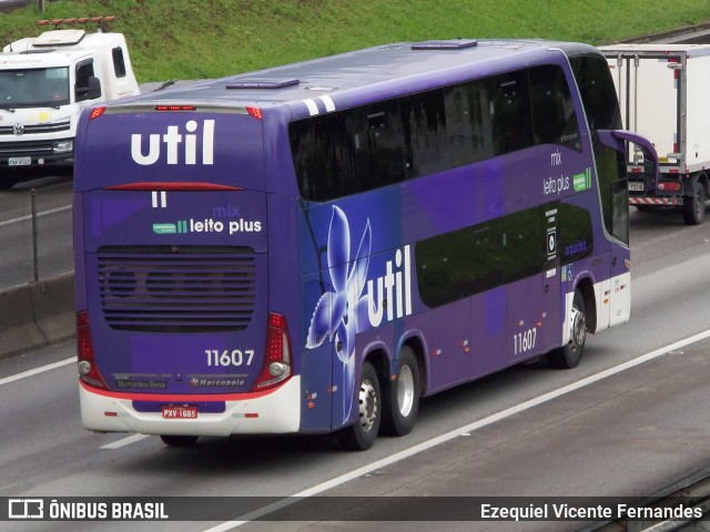UTIL - União Transporte Interestadual de Luxo 11607 na cidade de São José dos Campos, São Paulo, Brasil, por Ezequiel Vicente Fernandes. ID da foto: 11931041.