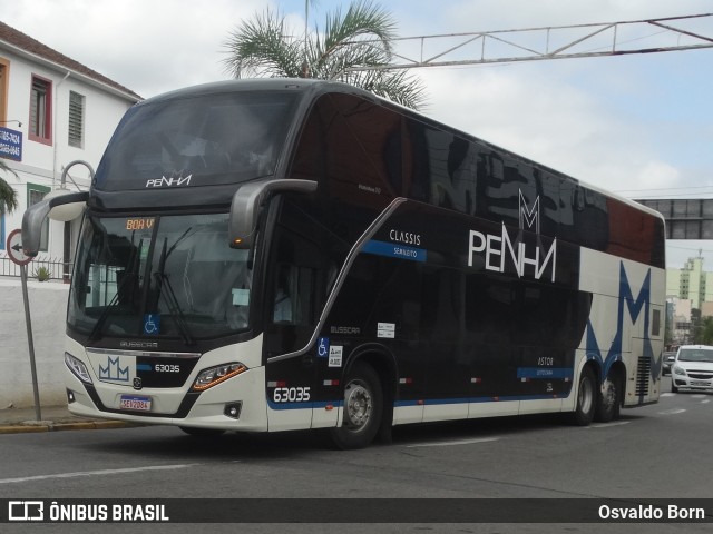 Empresa de Ônibus Nossa Senhora da Penha 63035 na cidade de Aparecida, São Paulo, Brasil, por Osvaldo Born. ID da foto: 12056973.