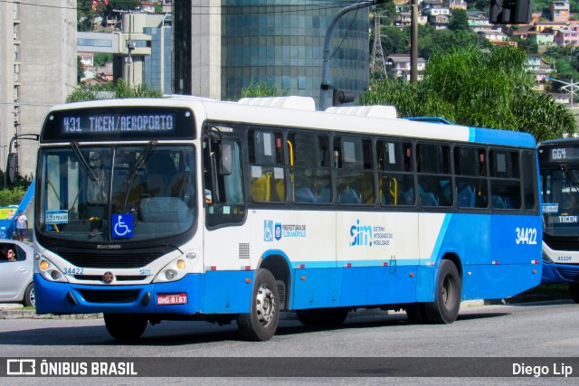 Transporte Coletivo Estrela 34422 na cidade de Florianópolis, Santa Catarina, Brasil, por Diego Lip. ID da foto: 12055884.