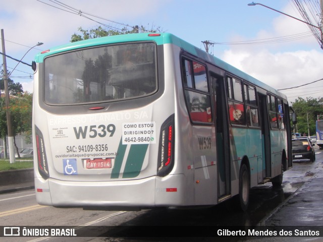 Expresso Planalto - Itaquaquecetuba W539 na cidade de Itaquaquecetuba, São Paulo, Brasil, por Gilberto Mendes dos Santos. ID da foto: 12055380.