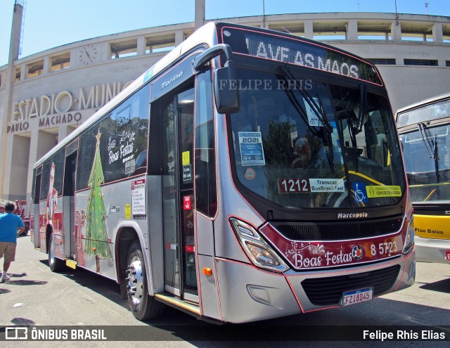 Auto Viação Transcap 8 5723 na cidade de São Paulo, São Paulo, Brasil, por Felipe Rhis Elias. ID da foto: 12057748.