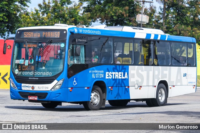 Viação Estrela RJ 177.014 na cidade de Niterói, Rio de Janeiro, Brasil, por Marlon Generoso. ID da foto: 12056871.