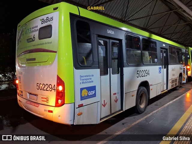 BsBus Mobilidade 502294 na cidade de Ceilândia, Distrito Federal, Brasil, por Gabriel Silva. ID da foto: 12057954.