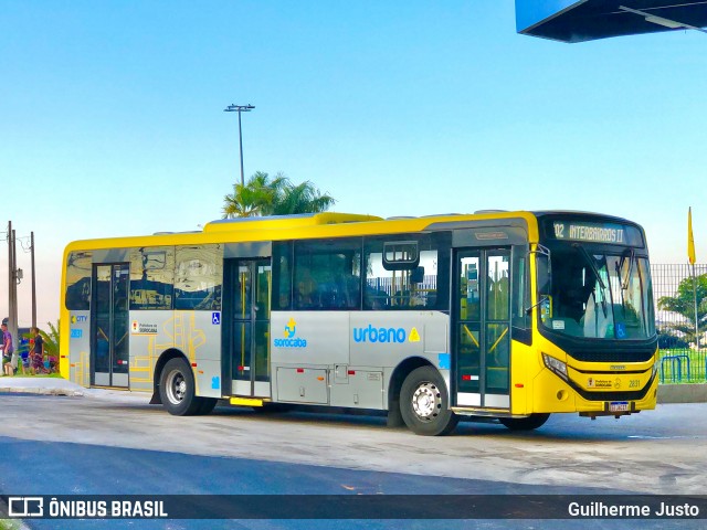 City Transporte Urbano Intermodal Sorocaba 2831 na cidade de Sorocaba, São Paulo, Brasil, por Guilherme Justo. ID da foto: 12058099.