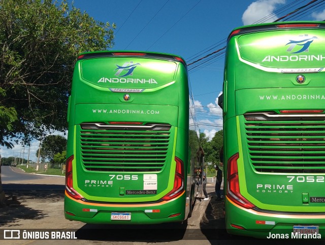 Empresa de Transportes Andorinha 7055 na cidade de Miranda, Mato Grosso do Sul, Brasil, por Jonas Miranda. ID da foto: 12055690.