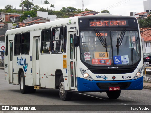 Viação Atalaia Transportes 6374 na cidade de Aracaju, Sergipe, Brasil, por Isac Sodré. ID da foto: 12055644.