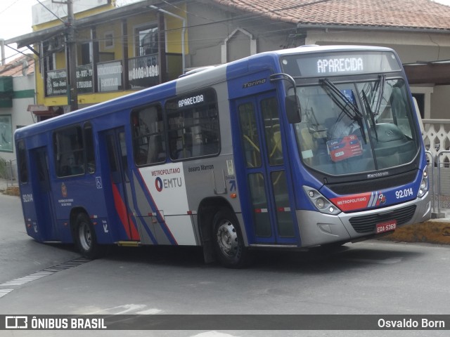 Empresa de Ônibus Pássaro Marron 92.014 na cidade de Aparecida, São Paulo, Brasil, por Osvaldo Born. ID da foto: 12056958.