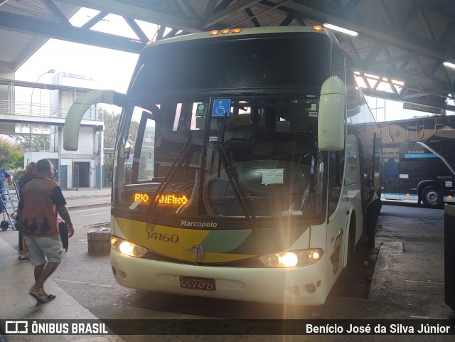 Empresa Gontijo de Transportes 14160 na cidade de Rio de Janeiro, Rio de Janeiro, Brasil, por Benício José da Silva Júnior. ID da foto: 12055449.