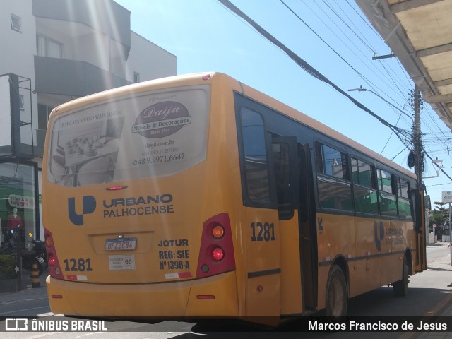 Jotur - Auto Ônibus e Turismo Josefense 1281 na cidade de Palhoça, Santa Catarina, Brasil, por Marcos Francisco de Jesus. ID da foto: 12056476.