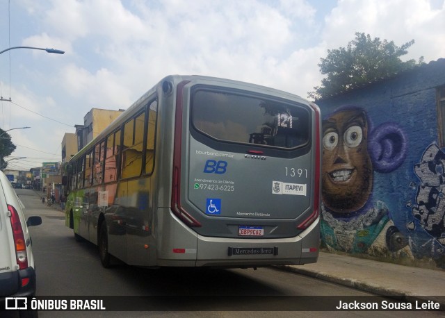 BB Transportes e Turismo 1391 na cidade de Itapevi, São Paulo, Brasil, por Jackson Sousa Leite. ID da foto: 12057388.