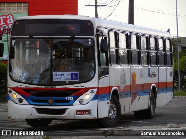 Transporte Tropical 4312 na cidade de Aracaju, Sergipe, Brasil, por Samuel Vasconcelos. ID da foto: 12057749.
