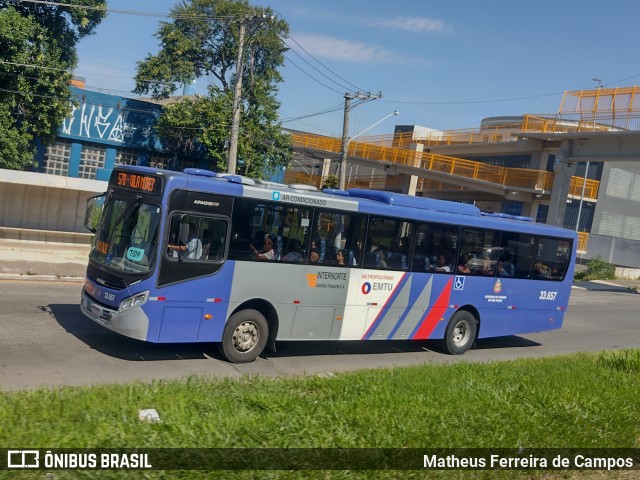 Guarulhos Transportes 33.657 na cidade de Guarulhos, São Paulo, Brasil, por Matheus Ferreira de Campos. ID da foto: 12055584.