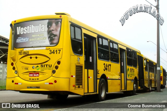 Auto Ônibus Três Irmãos 3417 na cidade de Jundiaí, São Paulo, Brasil, por Cosme Busmaníaco. ID da foto: 12056074.
