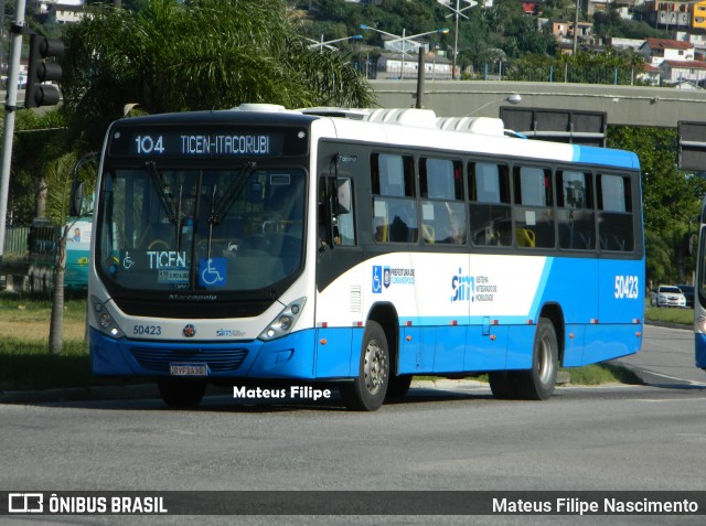 Transol Transportes Coletivos 50423 na cidade de Florianópolis, Santa Catarina, Brasil, por Mateus Filipe Nascimento. ID da foto: 12057605.