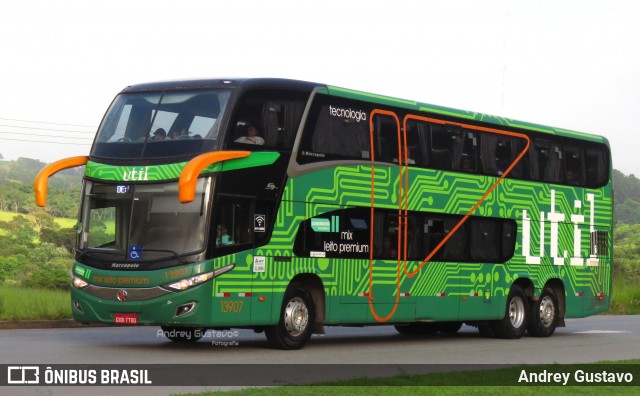 UTIL - União Transporte Interestadual de Luxo 13907 na cidade de Lavras, Minas Gerais, Brasil, por Andrey Gustavo. ID da foto: 12057399.