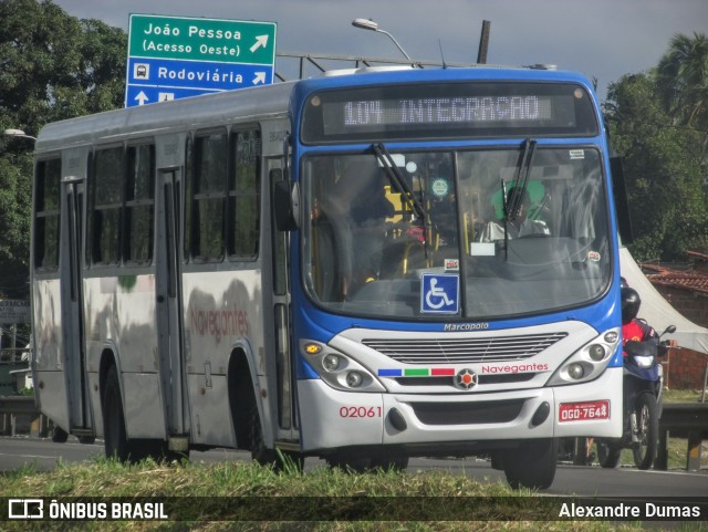Consórcio Navegantes - 02 > Viação São Jorge > Transurb Transporte Urbano 02061 na cidade de João Pessoa, Paraíba, Brasil, por Alexandre Dumas. ID da foto: 12055591.