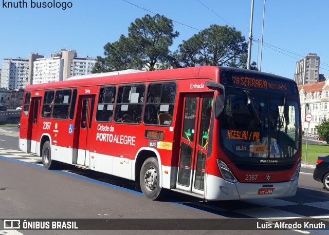 Viação Belém Novo 2367 na cidade de Porto Alegre, Rio Grande do Sul, Brasil, por Luis Alfredo Knuth. ID da foto: 12055416.