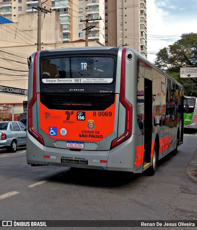 TRANSPPASS - Transporte de Passageiros 8 0069 na cidade de São Paulo, São Paulo, Brasil, por Renan De Jesus Oliveira. ID da foto: 12057499.