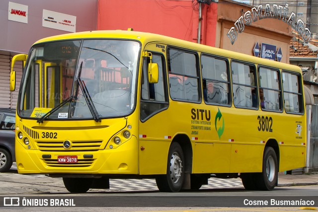 Auto Ônibus Três Irmãos 3802 na cidade de Jundiaí, São Paulo, Brasil, por Cosme Busmaníaco. ID da foto: 12056073.