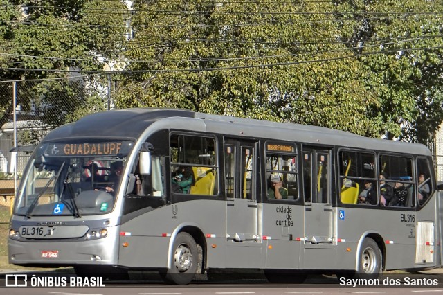 Transporte Coletivo Glória BL316 na cidade de Curitiba, Paraná, Brasil, por Saymon dos Santos. ID da foto: 12055815.