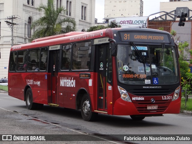 Transportes Peixoto 1.2.001 na cidade de Niterói, Rio de Janeiro, Brasil, por Fabricio do Nascimento Zulato. ID da foto: 12056794.