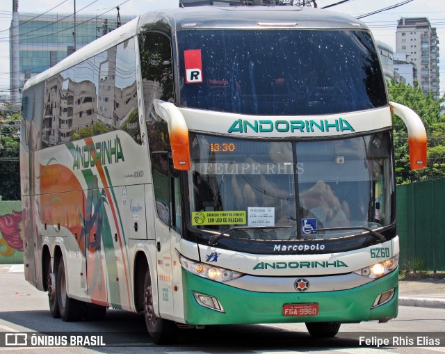 Empresa de Transportes Andorinha 6260 na cidade de São Paulo, São Paulo, Brasil, por Felipe Rhis Elias. ID da foto: 12057828.