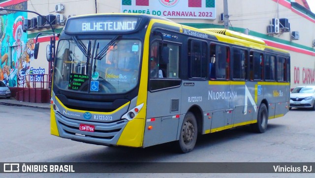 Viação Nilopolitana RJ 123.013 na cidade de Duque de Caxias, Rio de Janeiro, Brasil, por Vinicius RJ. ID da foto: 12058109.