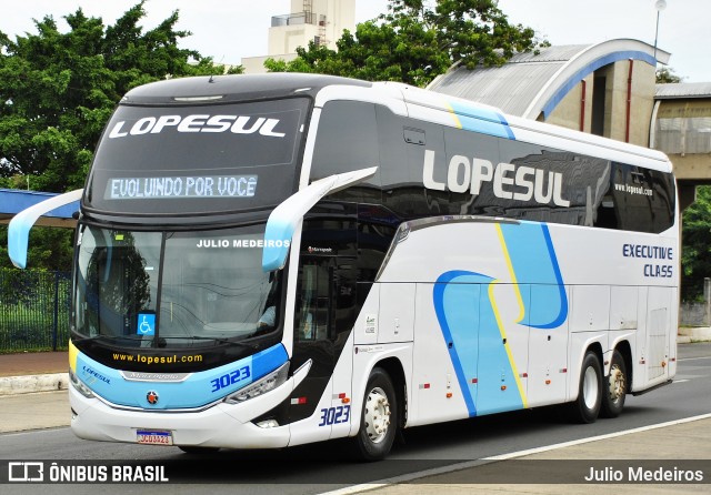 LopeSul Transportes - Lopes e Oliveira Transportes e Turismo - Lopes Sul 3023 na cidade de Campinas, São Paulo, Brasil, por Julio Medeiros. ID da foto: 12056170.