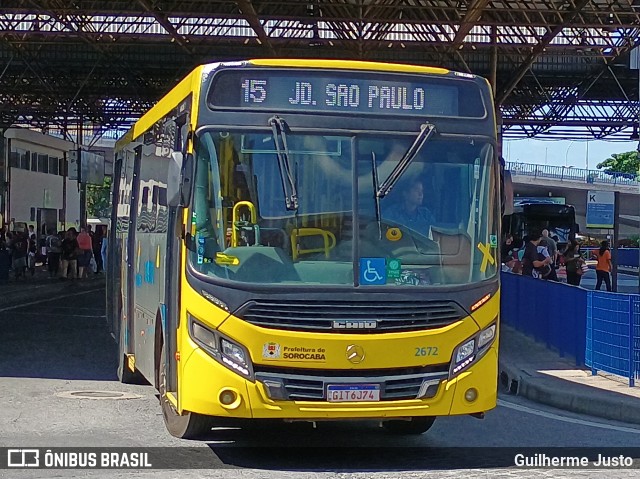 City Transporte Urbano Intermodal Sorocaba 2672 na cidade de Sorocaba, São Paulo, Brasil, por Guilherme Justo. ID da foto: 12058239.