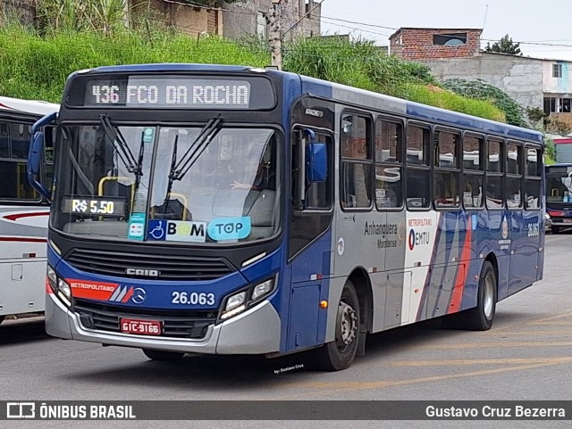 Auto Ônibus Moratense 26.063 na cidade de Francisco Morato, São Paulo, Brasil, por Gustavo Cruz Bezerra. ID da foto: 12057090.