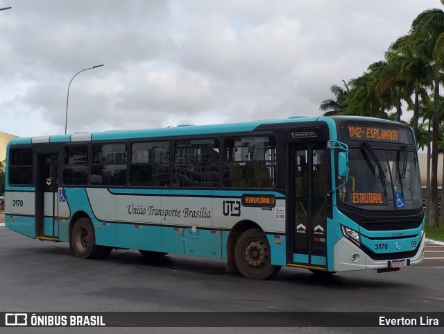 UTB - União Transporte Brasília 3170 na cidade de Brasília, Distrito Federal, Brasil, por Everton Lira. ID da foto: 12059409.