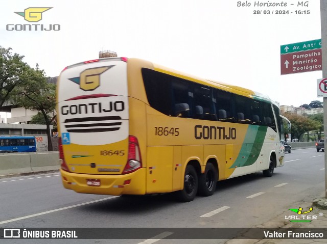 Empresa Gontijo de Transportes 18645 na cidade de Belo Horizonte, Minas Gerais, Brasil, por Valter Francisco. ID da foto: 12058954.