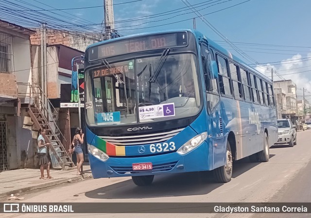 Viação Atalaia Transportes 6323 na cidade de Aracaju, Sergipe, Brasil, por Gladyston Santana Correia. ID da foto: 12058459.