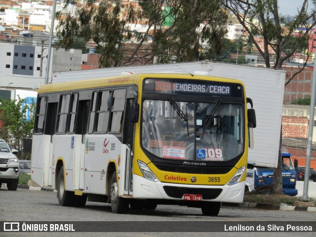 Coletivo Transportes 3655 na cidade de Caruaru, Pernambuco, Brasil, por Lenilson da Silva Pessoa. ID da foto: 12060210.